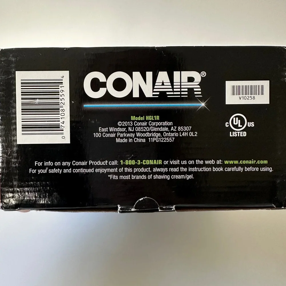 Conair Shaving Gel Lather Heating System HGL1R Black Silver Hot Barber Shave OS